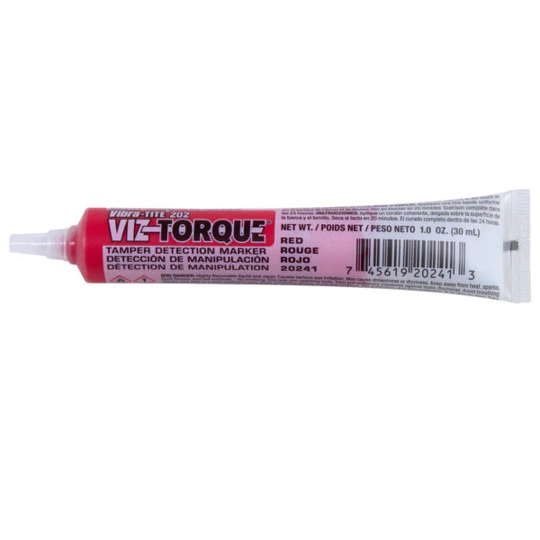 Viz-Torque® Tamper Detection Marker, Red, 1oz  Plastic Tube