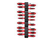 Phillips, Slotted, Torx, Square Screwdriver Set with Modular Organizers - 4 Inch Shanks, 18-Piece (#0-#3, 3-8 mm, T10-T30, #1-#2)