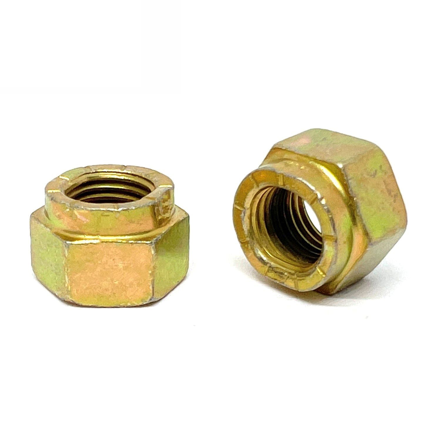 1/4"-28 Grade L-9 Hex Collar Locknuts USA Zinc Yellow