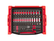 1/4 Inch Drive Shallow and Deep 6-Point Socket and Ratchet Set with Open Top Drawer and Rack, 58-Piece (5/32 - 9/16 in., 4 - 15 mm)